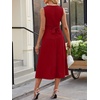 image:imageANRABESS Women Formal Sleeveless Cocktail Midi Dresses  Summer Wedding Guest Dress Elegant with Belted Business Work Modest ALine Versatile for Party Dinner EveningRed