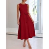 image:imageANRABESS Women Formal Sleeveless Cocktail Midi Dresses  Summer Wedding Guest Dress Elegant with Belted Business Work Modest ALine Versatile for Party Dinner EveningRed