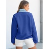 image:imageANRABESS Women Fuzzy Fleece Pullover Sherpa Jackets  Long Sleeve Button Down Warm Soft Color Block Sweatshirt with PocketsBlue Mixed