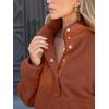 image:imageANRABESS Women Fuzzy Fleece Pullover Sherpa Jackets  Long Sleeve Button Down Warm Soft Color Block Sweatshirt with PocketsBrick Red