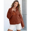 image:imageANRABESS Women Fuzzy Fleece Pullover Sherpa Jackets  Long Sleeve Button Down Warm Soft Color Block Sweatshirt with PocketsBrick Red