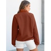 image:imageANRABESS Women Fuzzy Fleece Pullover Sherpa Jackets  Long Sleeve Button Down Warm Soft Color Block Sweatshirt with PocketsBrick Red