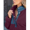 image:imageANRABESS Women Fuzzy Fleece Pullover Sherpa Jackets  Long Sleeve Button Down Warm Soft Color Block Sweatshirt with PocketsDull Purple