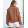 image:imageANRABESS Women Fuzzy Fleece Pullover Sherpa Jackets  Long Sleeve Button Down Warm Soft Color Block Sweatshirt with PocketsLight Brown