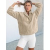 image:imageANRABESS Women Fuzzy Fleece Pullover Sherpa Jackets  Long Sleeve Button Down Warm Soft Color Block Sweatshirt with PocketsLight Khaki