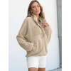 image:imageANRABESS Women Fuzzy Fleece Pullover Sherpa Jackets  Long Sleeve Button Down Warm Soft Color Block Sweatshirt with PocketsLight Khaki