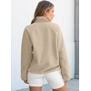 image:imageANRABESS Women Fuzzy Fleece Pullover Sherpa Jackets  Long Sleeve Button Down Warm Soft Color Block Sweatshirt with PocketsLight Khaki