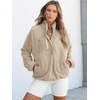 image:imageANRABESS Women Fuzzy Fleece Pullover Sherpa Jackets  Long Sleeve Button Down Warm Soft Color Block Sweatshirt with PocketsLight Khaki