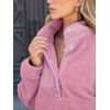 image:imageANRABESS Women Fuzzy Fleece Pullover Sherpa Jackets  Long Sleeve Button Down Warm Soft Color Block Sweatshirt with PocketsPink