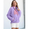 image:imageANRABESS Women Fuzzy Fleece Pullover Sherpa Jackets  Long Sleeve Button Down Warm Soft Color Block Sweatshirt with PocketsPurple