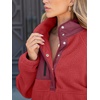 image:imageANRABESS Women Fuzzy Fleece Pullover Sherpa Jackets  Long Sleeve Button Down Warm Soft Color Block Sweatshirt with PocketsRed