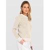 image:imageANRABESS Women Long Sleeve Striped Crochet Sweater Top  Crew Neck Knit Pullover Comfy Soft Lightweight Clothes Casual Daily Wear Travel amp Vacation Fall Spring Trendy OutfitsWhite Apricot