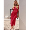 image:imageANRABESS Womens 2026 Summer Maxi TShirt Dress  Short Sleeve Crewneck Tie Waist Slim Fit SlitCasual Trendy Spring Long Vacation Beach Dresses Soft ComfyRed