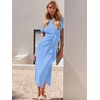 image:imageANRABESS Womens 2026 Summer Maxi TShirt Dress  Short Sleeve Crewneck Tie Waist Slim Fit SlitCasual Trendy Spring Long Vacation Beach Dresses Soft ComfySky Blue