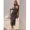image:imageANRABESS Womens 2026 Summer Maxi TShirt Dress  Short Sleeve Crewneck Tie Waist Slim Fit SlitCasual Trendy Spring Long Vacation Beach Dresses Soft ComfyCoffee