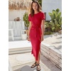image:imageANRABESS Womens 2026 Summer Maxi TShirt Dress  Short Sleeve Crewneck Tie Waist Slim Fit SlitCasual Trendy Spring Long Vacation Beach Dresses Soft ComfyRed