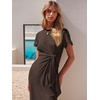 image:imageANRABESS Womens 2026 Summer Maxi TShirt Dress  Short Sleeve Crewneck Tie Waist Slim Fit SlitCasual Trendy Spring Long Vacation Beach Dresses Soft ComfyCoffee