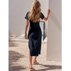 image:imageANRABESS Womens 2026 Summer Maxi TShirt Dress  Short Sleeve Crewneck Tie Waist Slim Fit SlitCasual Trendy Spring Long Vacation Beach Dresses Soft ComfyNavy Blue
