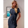 image:imageANRABESS Womens 2026 Summer Maxi TShirt Dress  Short Sleeve Crewneck Tie Waist Slim Fit SlitCasual Trendy Spring Long Vacation Beach Dresses Soft ComfyNavy Blue