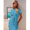 image:imageANRABESS Womens 2026 Summer Maxi TShirt Dress  Short Sleeve Crewneck Tie Waist Slim Fit SlitCasual Trendy Spring Long Vacation Beach Dresses Soft ComfyBlue