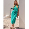 image:imageANRABESS Womens 2026 Summer Maxi TShirt Dress  Short Sleeve Crewneck Tie Waist Slim Fit SlitCasual Trendy Spring Long Vacation Beach Dresses Soft ComfyLake