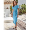 image:imageANRABESS Womens 2026 Summer Maxi TShirt Dress  Short Sleeve Crewneck Tie Waist Slim Fit SlitCasual Trendy Spring Long Vacation Beach Dresses Soft ComfyBlue