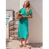 image:imageANRABESS Womens 2026 Summer Maxi TShirt Dress  Short Sleeve Crewneck Tie Waist Slim Fit SlitCasual Trendy Spring Long Vacation Beach Dresses Soft ComfyLake
