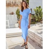 image:imageANRABESS Womens 2026 Summer Maxi TShirt Dress  Short Sleeve Crewneck Tie Waist Slim Fit SlitCasual Trendy Spring Long Vacation Beach Dresses Soft ComfySky Blue