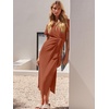 image:imageANRABESS Womens 2026 Summer Maxi TShirt Dress  Short Sleeve Crewneck Tie Waist Slim Fit SlitCasual Trendy Spring Long Vacation Beach Dresses Soft ComfyBrick Red