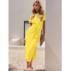 image:imageANRABESS Womens 2026 Summer Maxi TShirt Dress  Short Sleeve Crewneck Tie Waist Slim Fit SlitCasual Trendy Spring Long Vacation Beach Dresses Soft ComfyMustard Yellow