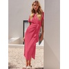 image:imageANRABESS Womens 2026 Summer Maxi TShirt Dress  Short Sleeve Crewneck Tie Waist Slim Fit SlitCasual Trendy Spring Long Vacation Beach Dresses Soft ComfyLight Red
