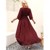 image:imageANRABESS Womens Boho Floral Wedding Guest Maxi Dress  Flowy ALine Chiffon with Slit Elegant V Neck Wrap Elastic Waist Casual 12 Sleeve Spring Summer Outfits Tea PartyRed