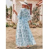 image:imageANRABESS Womens Boho Floral Wedding Guest Maxi Dress  Flowy ALine Chiffon with Slit Elegant V Neck Wrap Elastic Waist Casual 12 Sleeve Spring Summer Outfits Tea PartyGreen Leaf Print