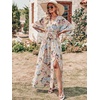 image:imageANRABESS Womens Boho Floral Wedding Guest Maxi Dress  Flowy ALine Chiffon with Slit Elegant V Neck Wrap Elastic Waist Casual 12 Sleeve Spring Summer Outfits Tea PartyYellow Flor