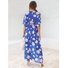 image:imageANRABESS Womens Boho Floral Wedding Guest Maxi Dress  Flowy ALine Chiffon with Slit Elegant V Neck Wrap Elastic Waist Casual 12 Sleeve Spring Summer Outfits Tea PartyFloral Blue