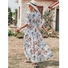 image:imageANRABESS Womens Boho Floral Wedding Guest Maxi Dress  Flowy ALine Chiffon with Slit Elegant V Neck Wrap Elastic Waist Casual 12 Sleeve Spring Summer Outfits Tea PartyWhite Flor