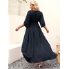 image:imageANRABESS Womens Boho Floral Wedding Guest Maxi Dress  Flowy ALine Chiffon with Slit Elegant V Neck Wrap Elastic Waist Casual 12 Sleeve Spring Summer Outfits Tea PartyNavy Blue