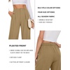 image:imageANRABESS Womens High Waisted Wide Leg Dress Work Pants  Office Business Casual Trousers Elastic Waist Pleated Palazzo Slacks with Pockets Fall Summer Spring OutfitsKhaki