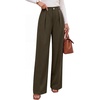 image:imageANRABESS Womens High Waisted Wide Leg Dress Work Pants  Office Business Casual Trousers Elastic Waist Pleated Palazzo Slacks with Pockets Fall Summer Spring OutfitsCoffee