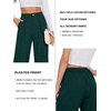 image:imageANRABESS Womens High Waisted Wide Leg Dress Work Pants  Office Business Casual Trousers Elastic Waist Pleated Palazzo Slacks with Pockets Fall Summer Spring OutfitsDark Green