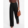 image:imageANRABESS Womens High Waisted Wide Leg Dress Work Pants  Office Business Casual Trousers Elastic Waist Pleated Palazzo Slacks with Pockets Fall Summer Spring OutfitsBlack