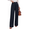 image:imageANRABESS Womens High Waisted Wide Leg Dress Work Pants  Office Business Casual Trousers Elastic Waist Pleated Palazzo Slacks with Pockets Fall Summer Spring OutfitsNavy Blue