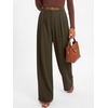 image:imageANRABESS Womens High Waisted Wide Leg Dress Work Pants  Office Business Casual Trousers Elastic Waist Pleated Palazzo Slacks with Pockets Fall Summer Spring OutfitsCoffee