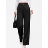image:imageANRABESS Womens High Waisted Wide Leg Dress Work Pants  Office Business Casual Trousers Elastic Waist Pleated Palazzo Slacks with Pockets Fall Summer Spring OutfitsBlack