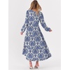 image:imageANRABESS Womens Long Sleeve Boho Maxi Dress 2026 Fall V Neck Floral Striped Casual Loose Fit Beach Vacation DressesBlue Khaki