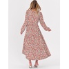 image:imageANRABESS Womens Long Sleeve Boho Maxi Dress 2026 Fall V Neck Floral Striped Casual Loose Fit Beach Vacation DressesFloral Pink