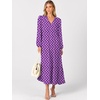 image:imageANRABESS Womens Long Sleeve Boho Maxi Dress 2026 Fall V Neck Floral Striped Casual Loose Fit Beach Vacation DressesFloral Purple