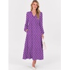 image:imageANRABESS Womens Long Sleeve Boho Maxi Dress 2026 Fall V Neck Floral Striped Casual Loose Fit Beach Vacation DressesFloral Purple