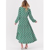 image:imageANRABESS Womens Long Sleeve Boho Maxi Dress 2026 Fall V Neck Floral Striped Casual Loose Fit Beach Vacation DressesGreen