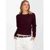 image:imageANRABESS Womens Long Sleeve Sweaters Cropped Crew Neck  Business Casual TopsLight Weight Comfy KnitPullover Short SweaterBasic ClassicFall Fashion Winter Layer ClothesDark Red